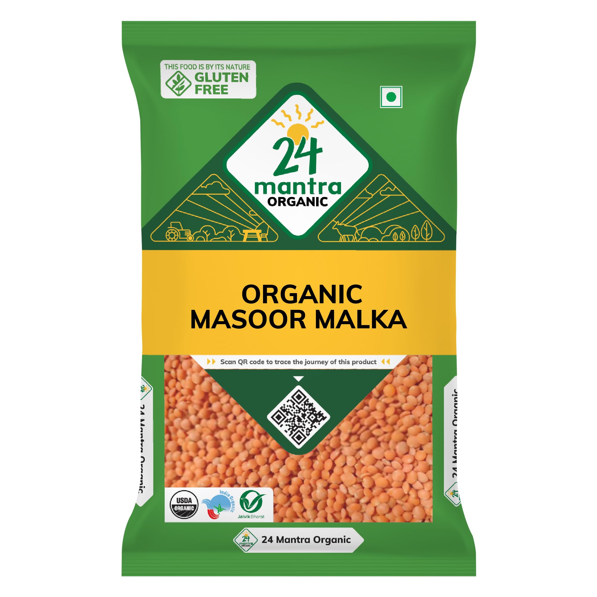 24 Mantra Organic Masoor Malka Dal