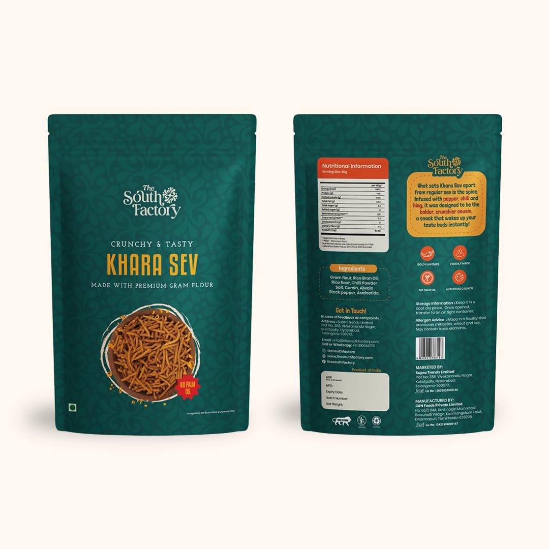 The South Factory Namkeens Khara Sev Traditional Crunchy Snack