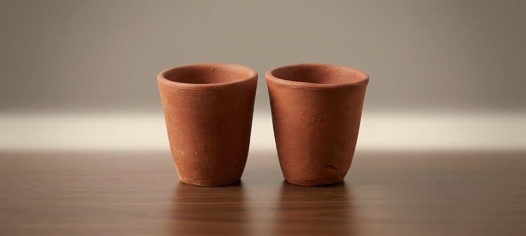 Wood Handmade Terracotta Clay Kulhad Cups for Tea & Coffee