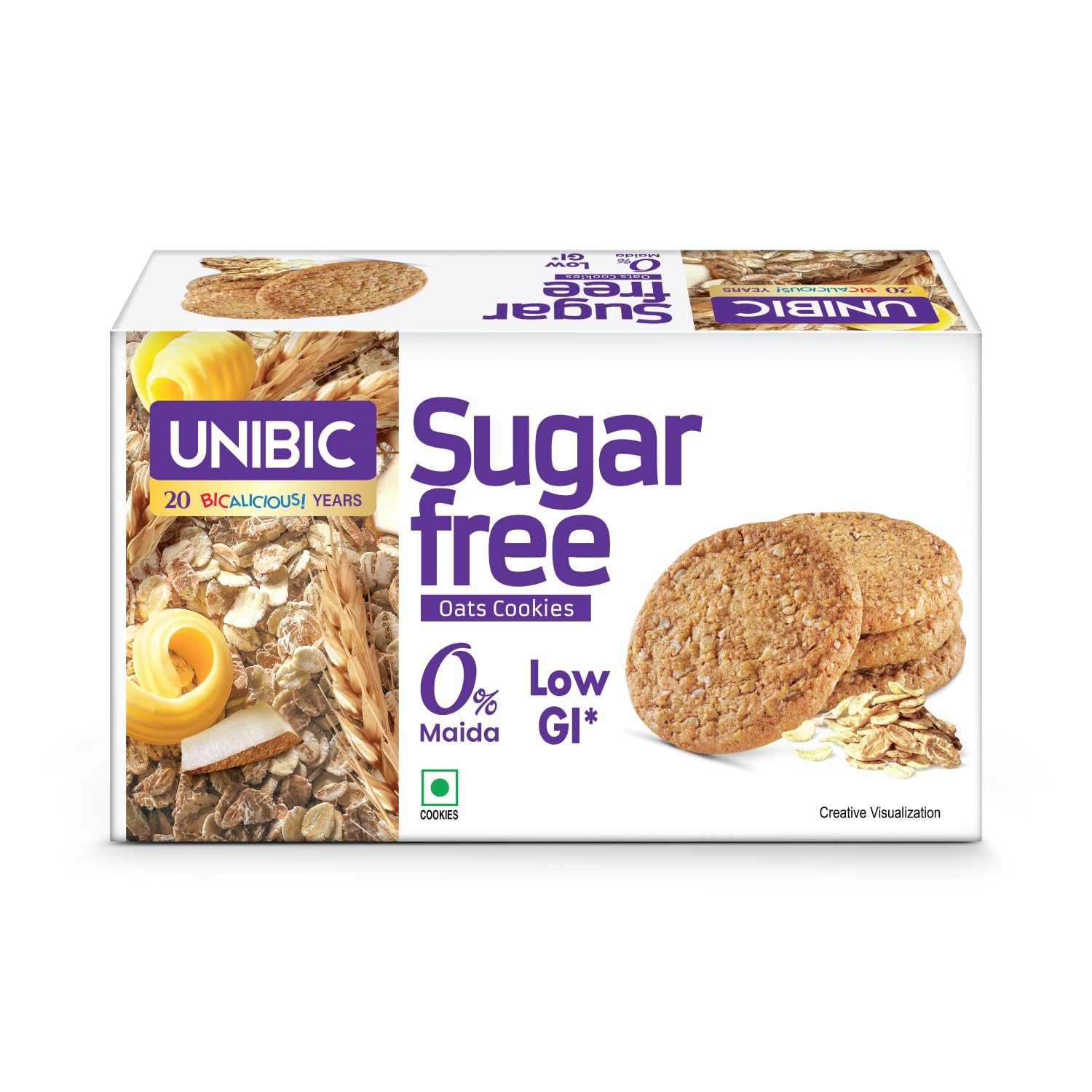 Unibic Sugar Free Oats Cookies I 202.5/225 Gm I Low GI No Maida I Cashew Biscuits I Sugar-Free Snack I Healthy Cookies