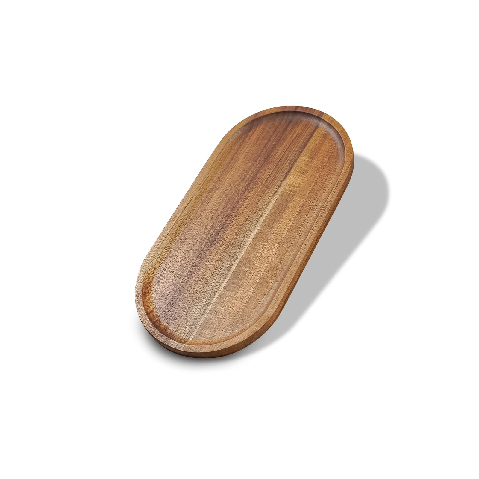 1 pcs Acacia Wood Tray 11.8×6 inch Boards Rustic Wooden Serving Trays Oval Platters Charcuterie for Party,Breakfast