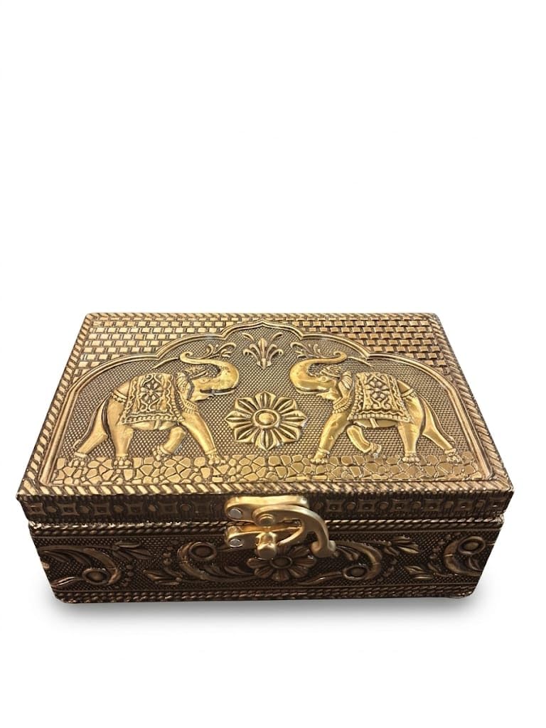 Elephant Design Jewellery Box Wooden