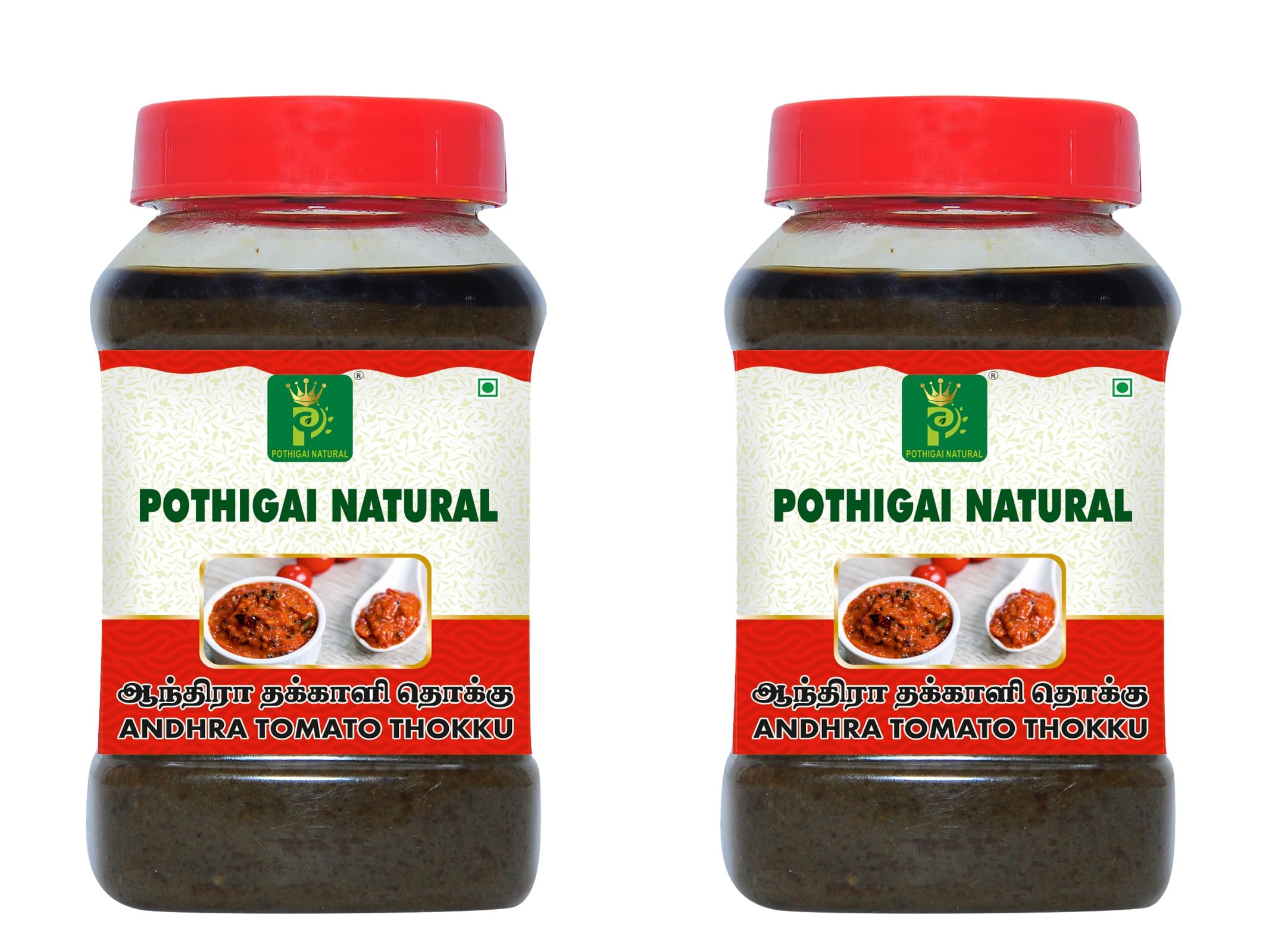 Pothigai Natural Andhra Tomato Thokku 300g/Authentic Andhra Style Achar Perfect for Rice, Dosa, Idli, Upma & Roti (600)
