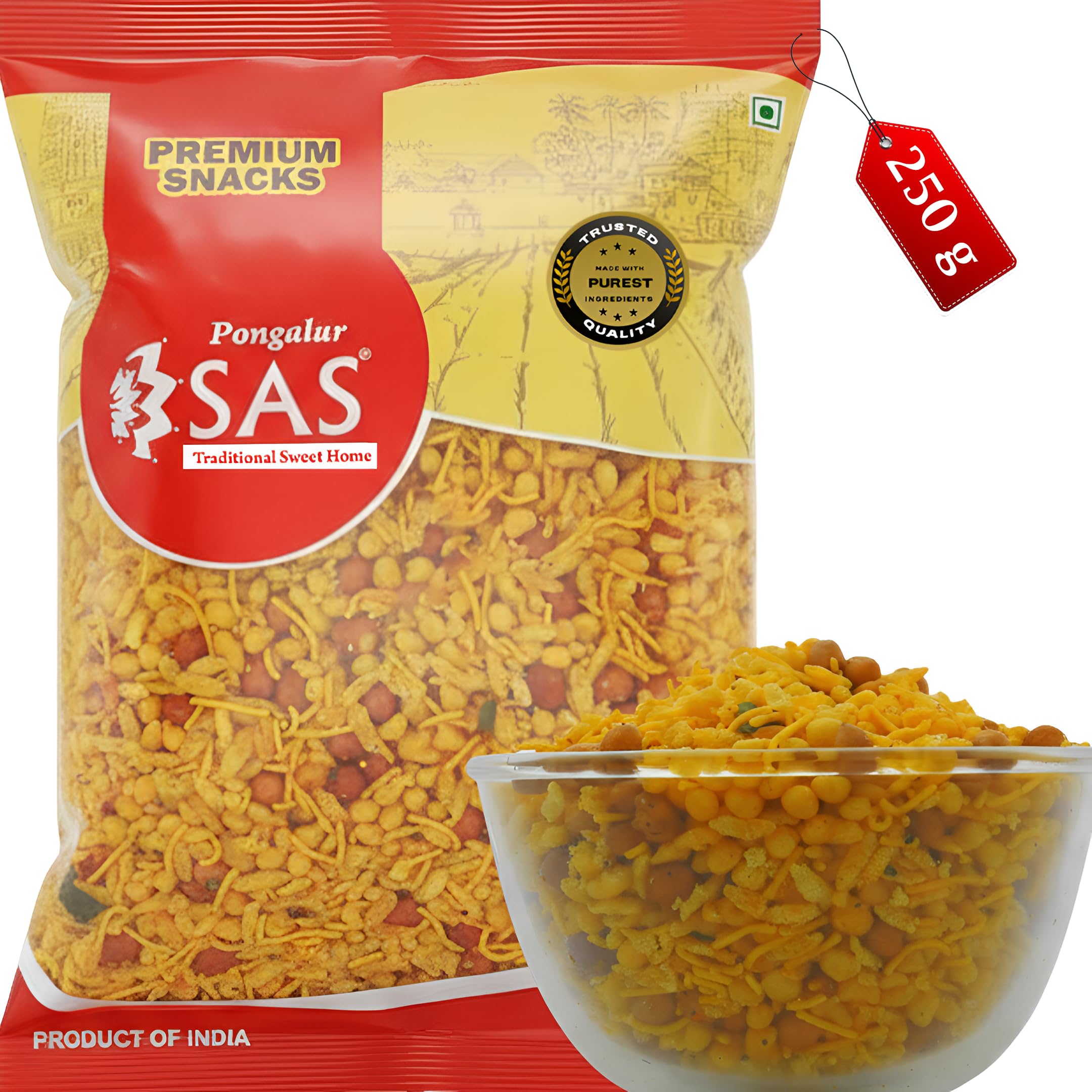 Mixture Namkeen 250G, Healthy Indian Style with Sev, Boondi, Poha, Peanuts, Kaju, Sweet Karam Bhujia