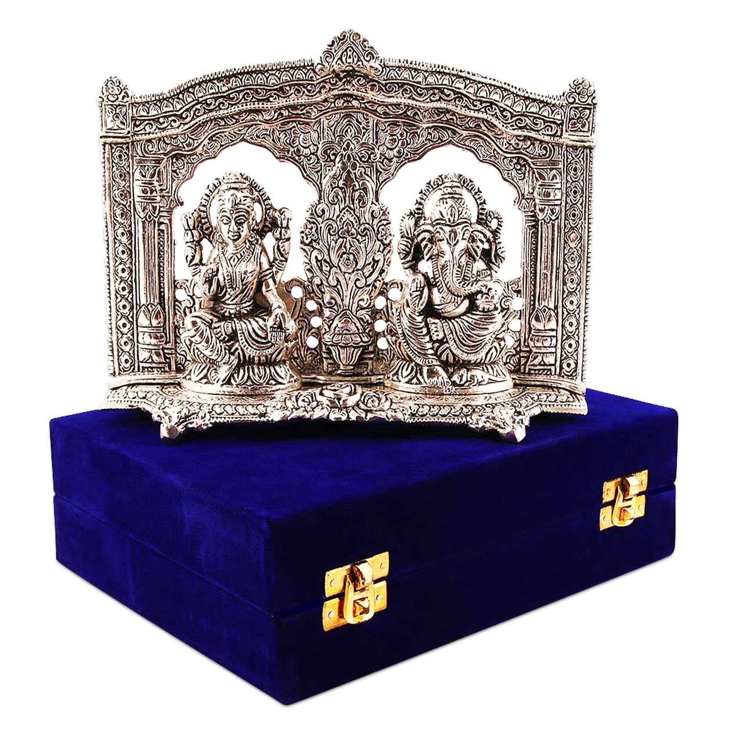 Lavanaya Silver®– Silver Plated Laxmi Ganesh Idol- Gift for Diwali