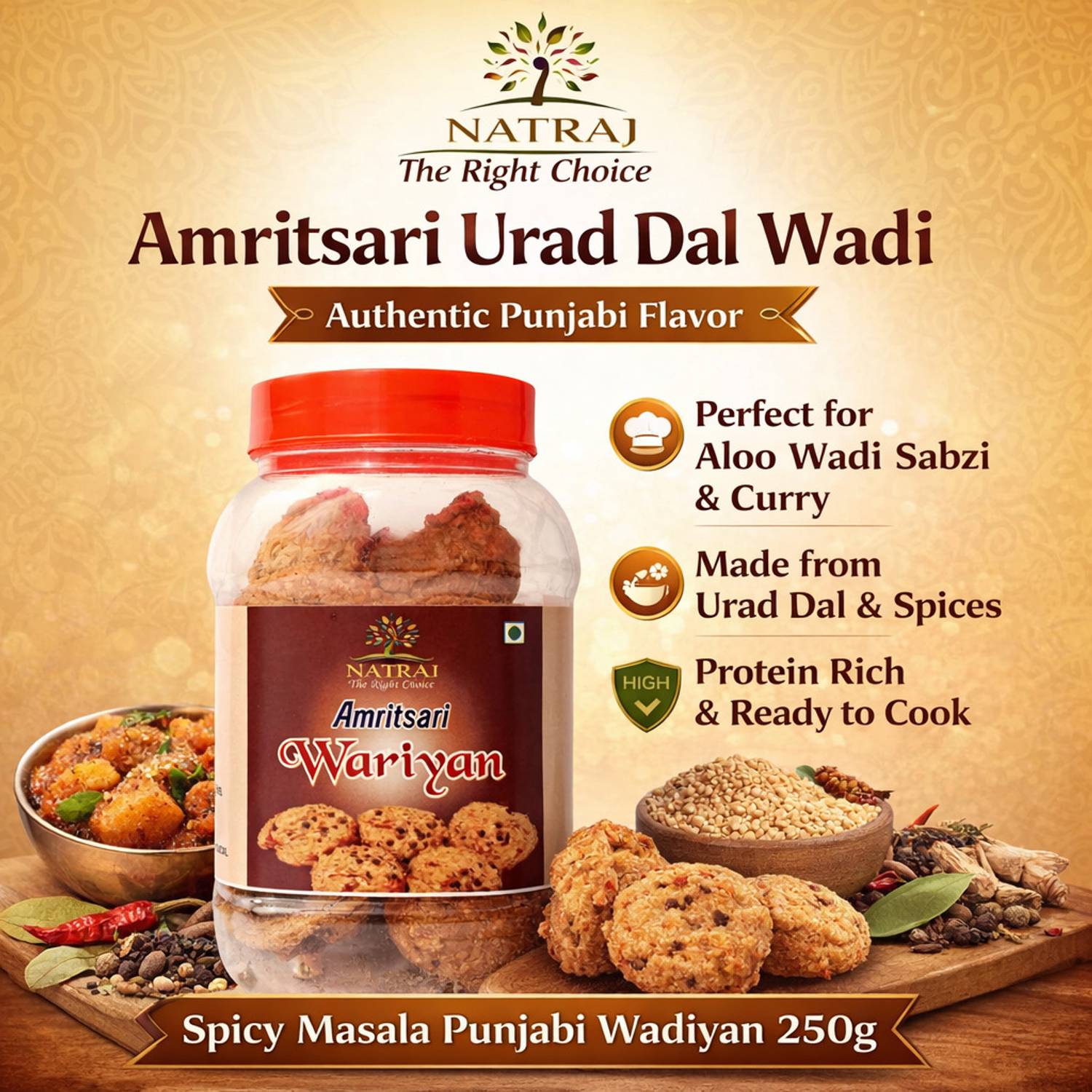 NATRAJ The Right Choice Amritsari Urad Dal Wadi