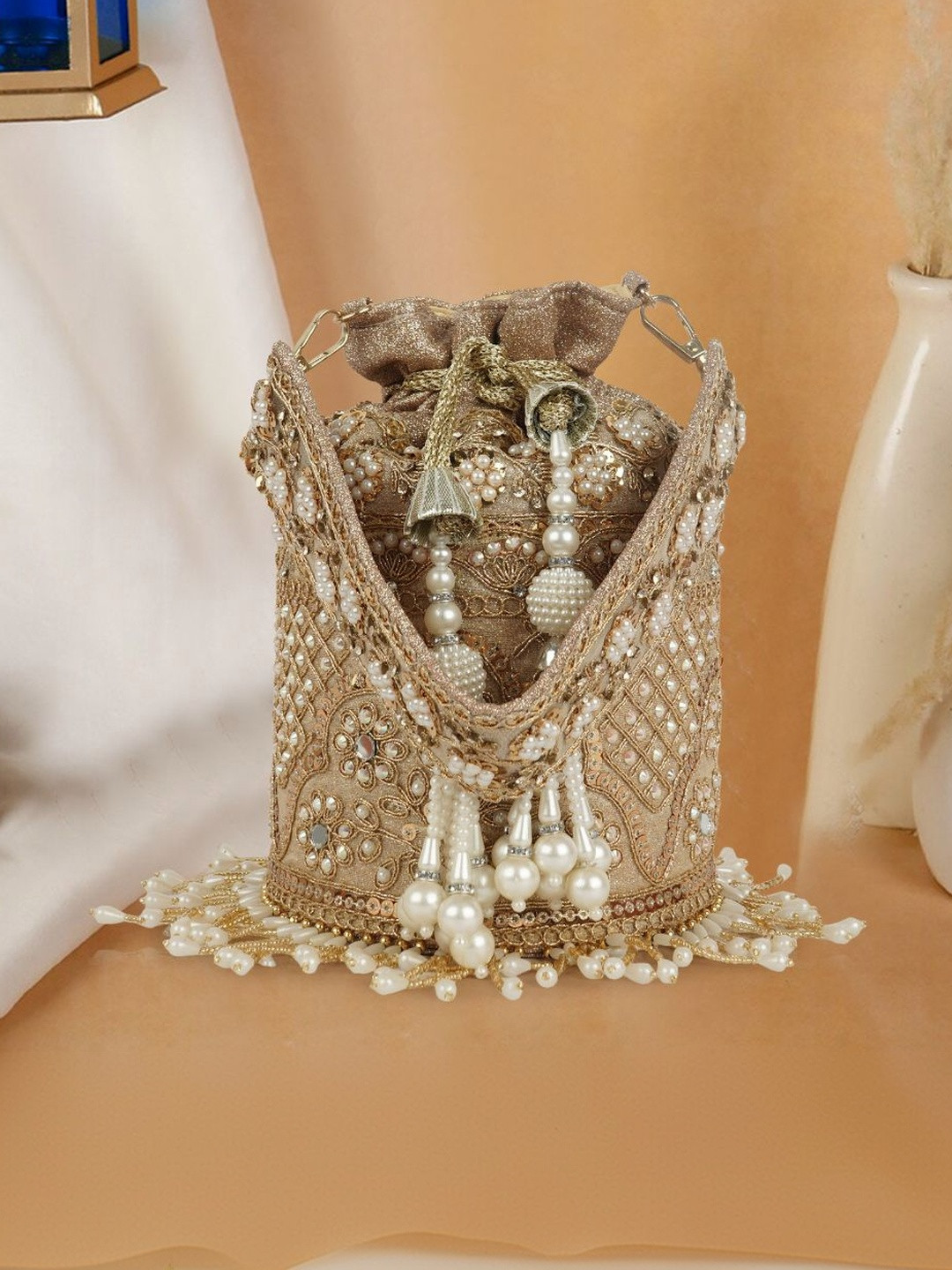 Anouk Embroidered Embellished Potli Clutch