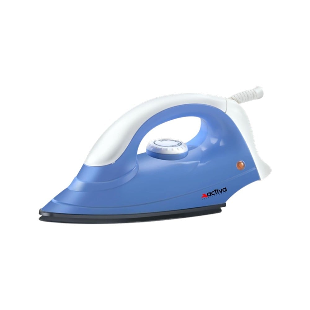 Activa Plastic Coral Light Weight Dry Iron (900 W, Blue, White)