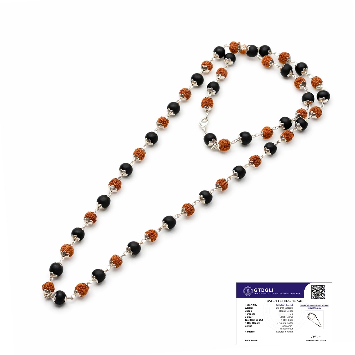 Astrotalk Divya Raksha Rudraksha & Karungali Mala 54 Beads(6mm)