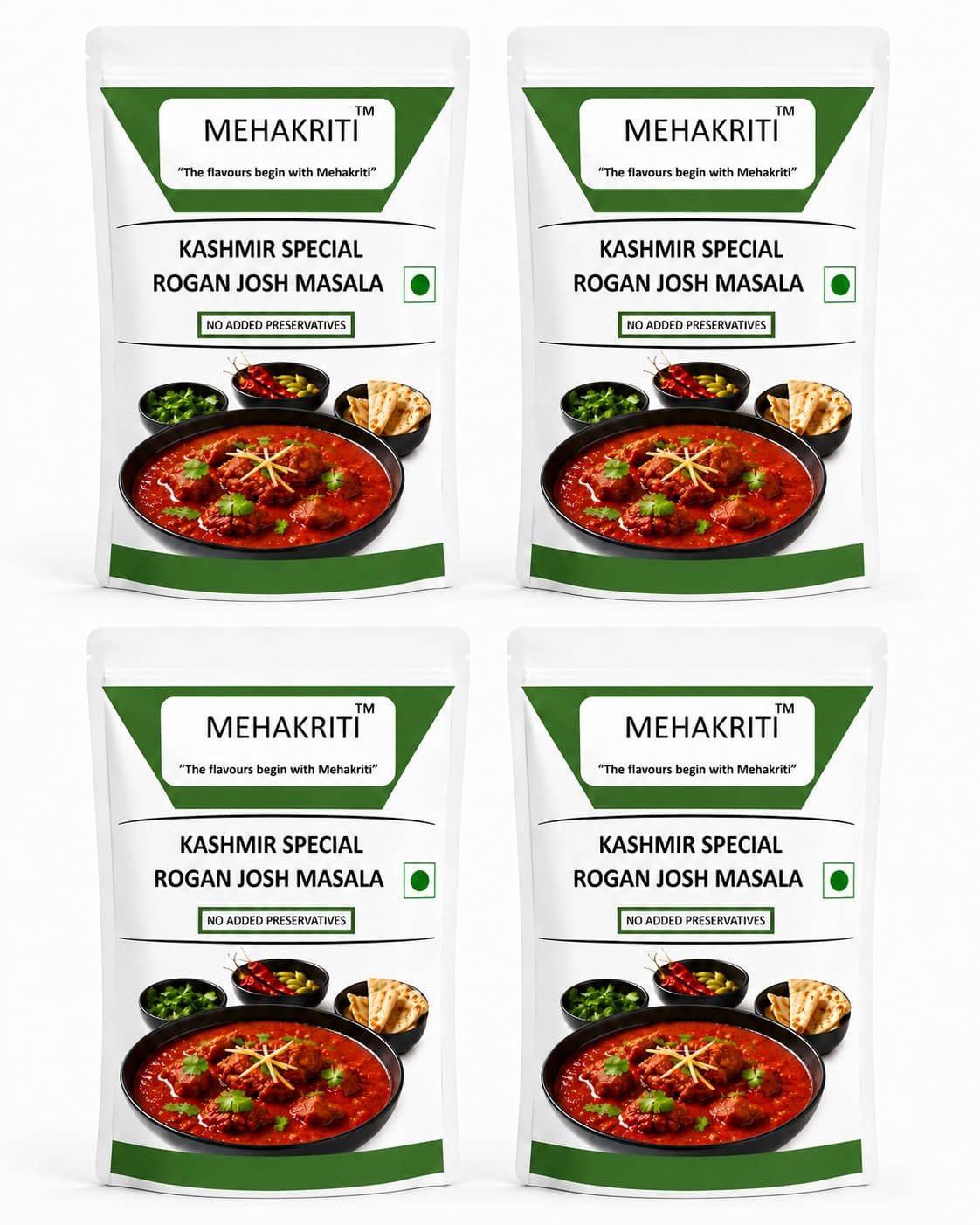 Mehakriti Authentic Mutton Rogan Josh Masala Combo Pack (Pack of 4 )