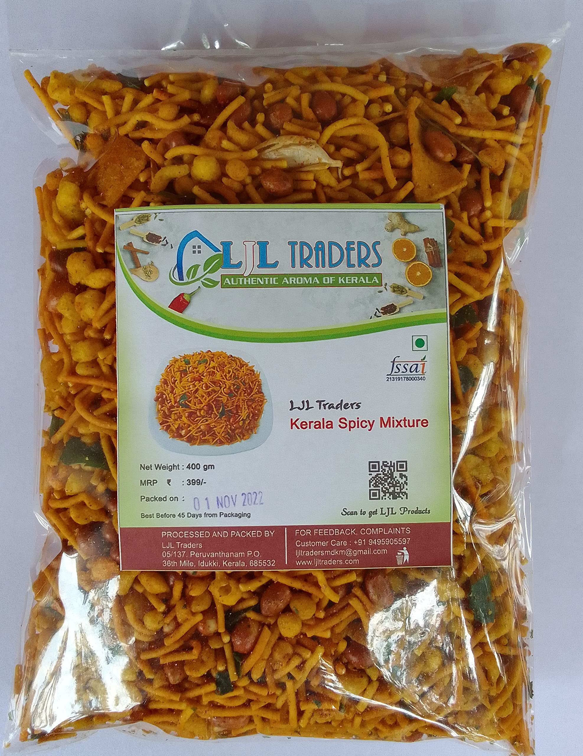 LJL Traders Home Made Non-Spicy Kerala Mixture / Chivda / Namkeen