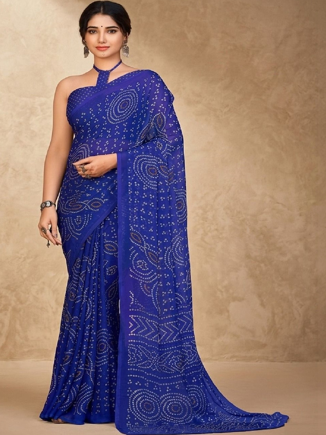 all about you Bandhani Pure Chiffon Bandhani Saree