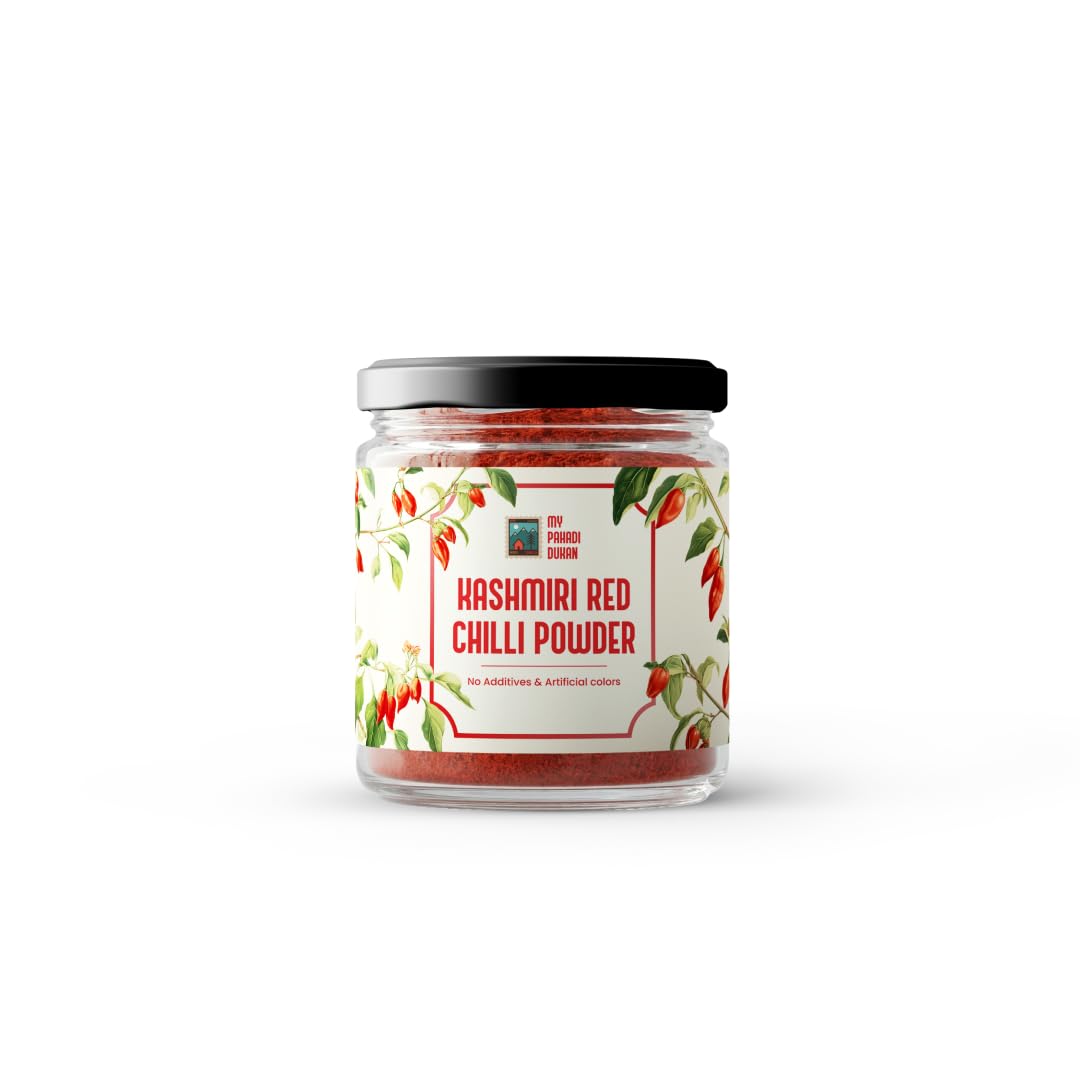 My Pahadi Dukan Kashmiri Red Chilli Powder 100g, Authentic Kashmiri Lal Mirch, Naturally Vibrant Red Colour