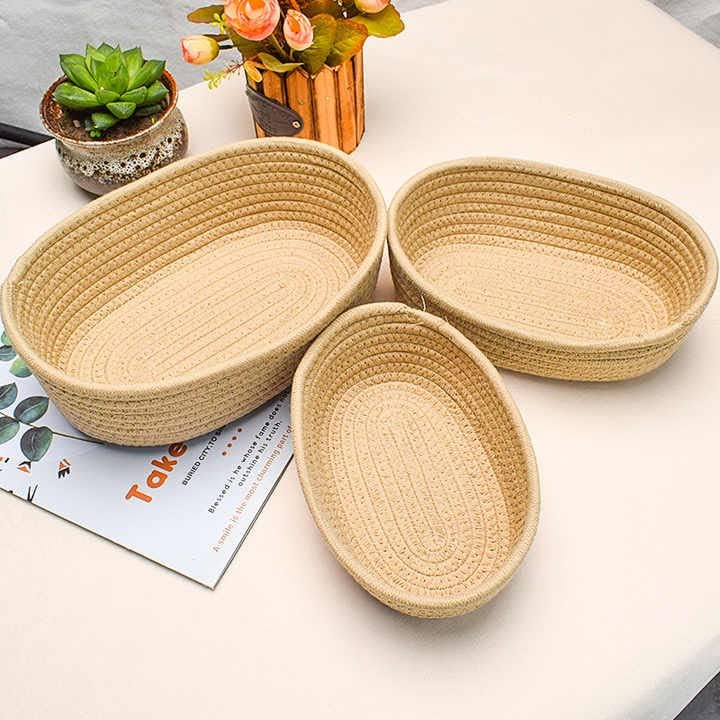 HOME LIVING Handwoven Braided Natural Jute Baskets- Storage Box Planter Basket, For Kitchen and Office