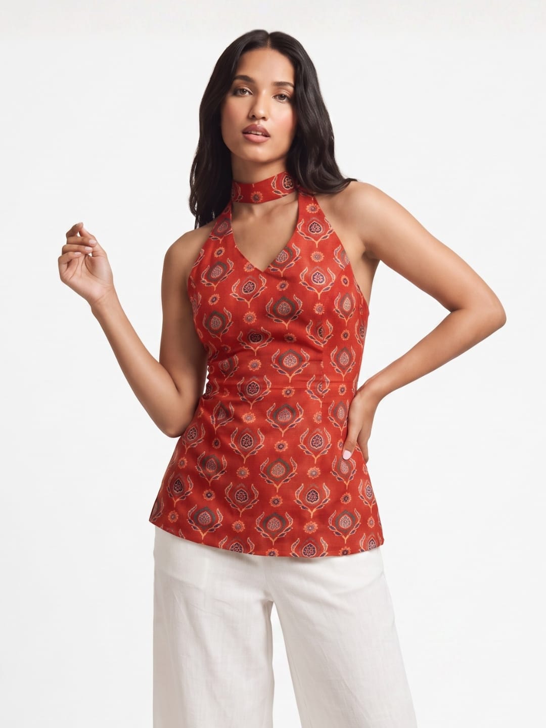 Ambar Keyhole Halterneck Kurti