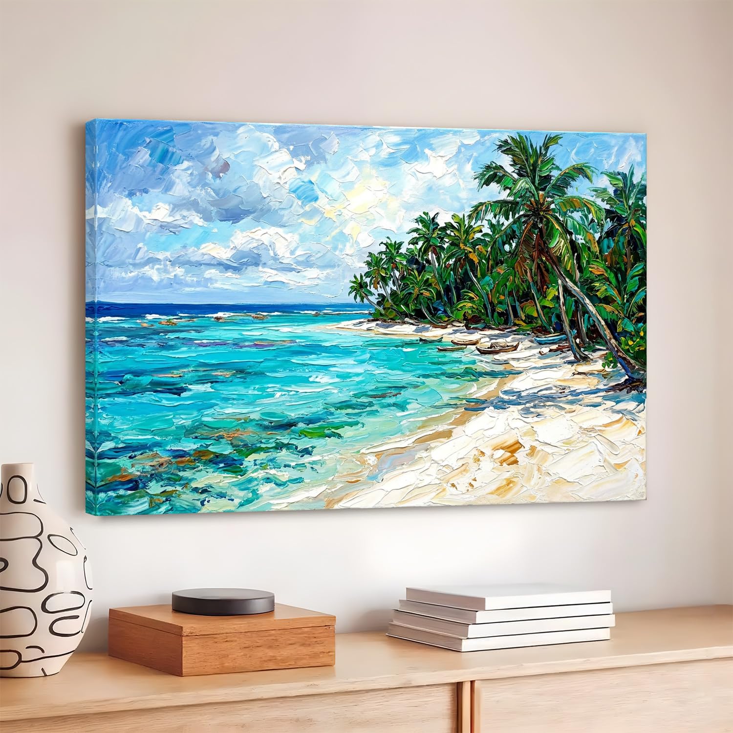 PAPER PLANE DESIGN Agatti Lagoon Wall Art – 20 x 30 In Framed Canvas